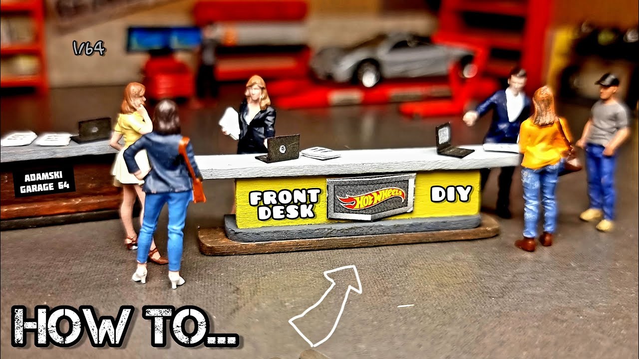 DIY front desk for Hot Wheels garage diorama display 1/64