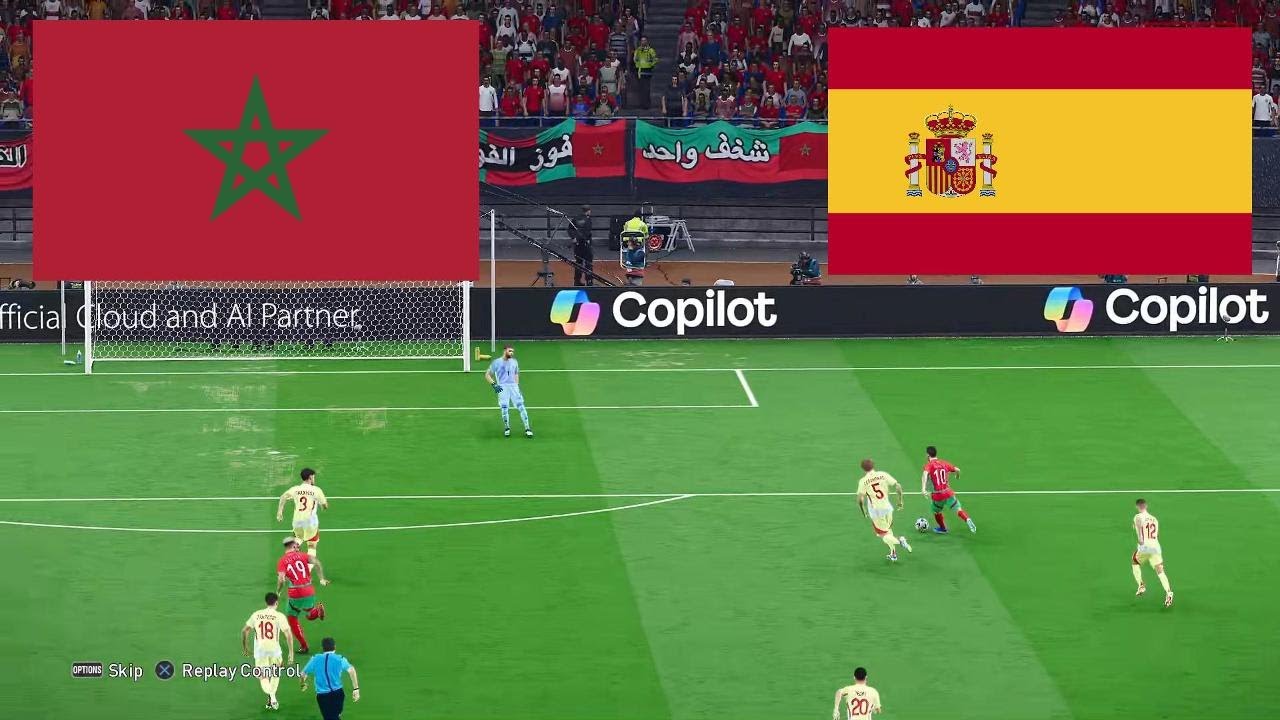 المغرب ضد إسبانيا - نهائي كأس العالم 2026 - محاكاة كاملة للمباراة