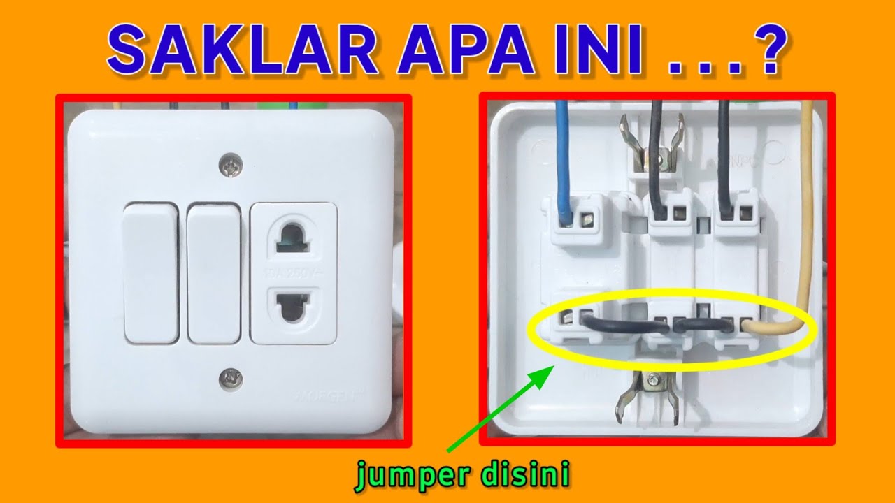 Cara pasang saklar seri ganda kombinasi stop kontak