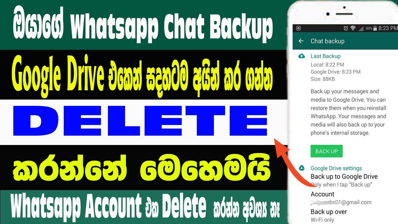 How To Delete Whatsapp Chat Backup On Gmail In Sinhala | Delete Chat Backup | Sri Network