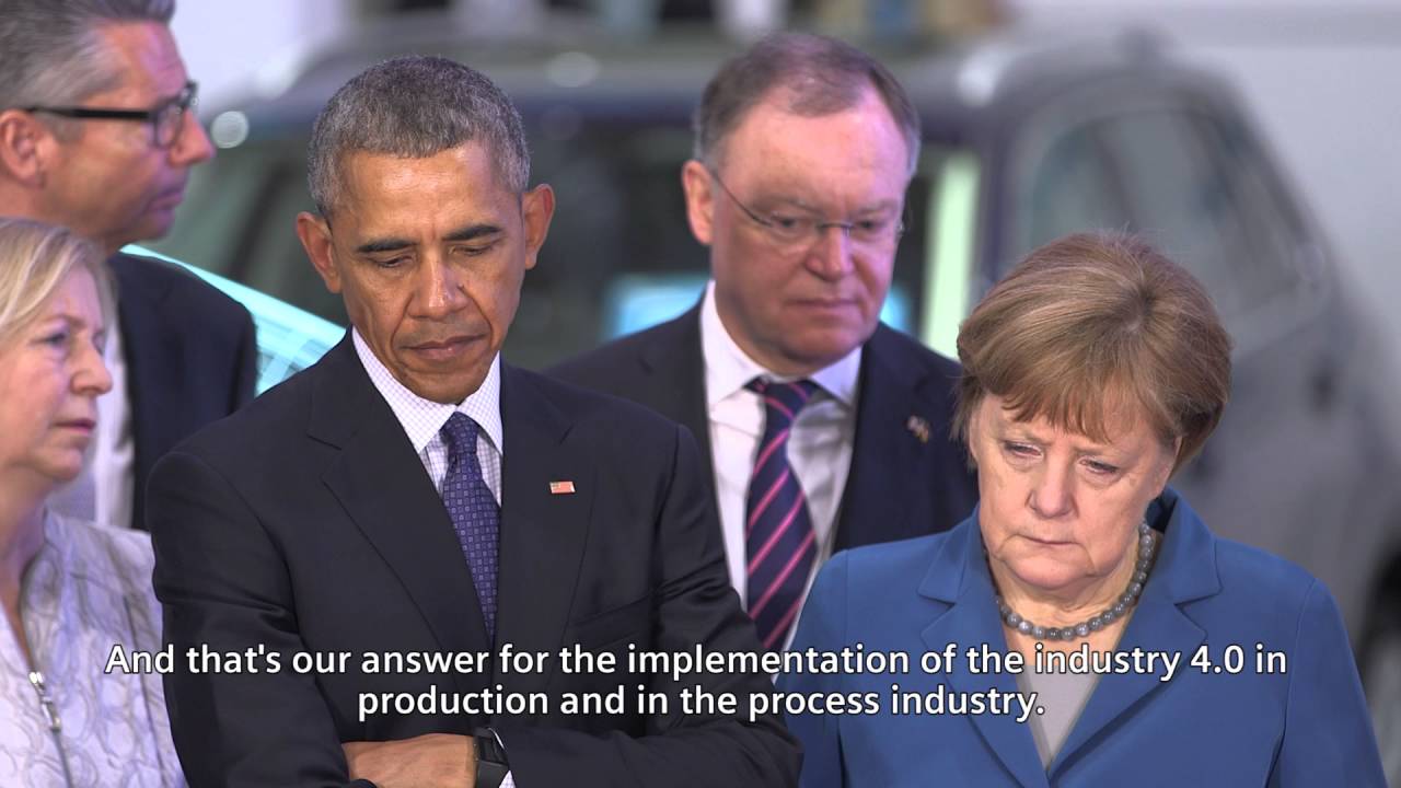 Obama and Merkel visit Siemens at Hannover Messe