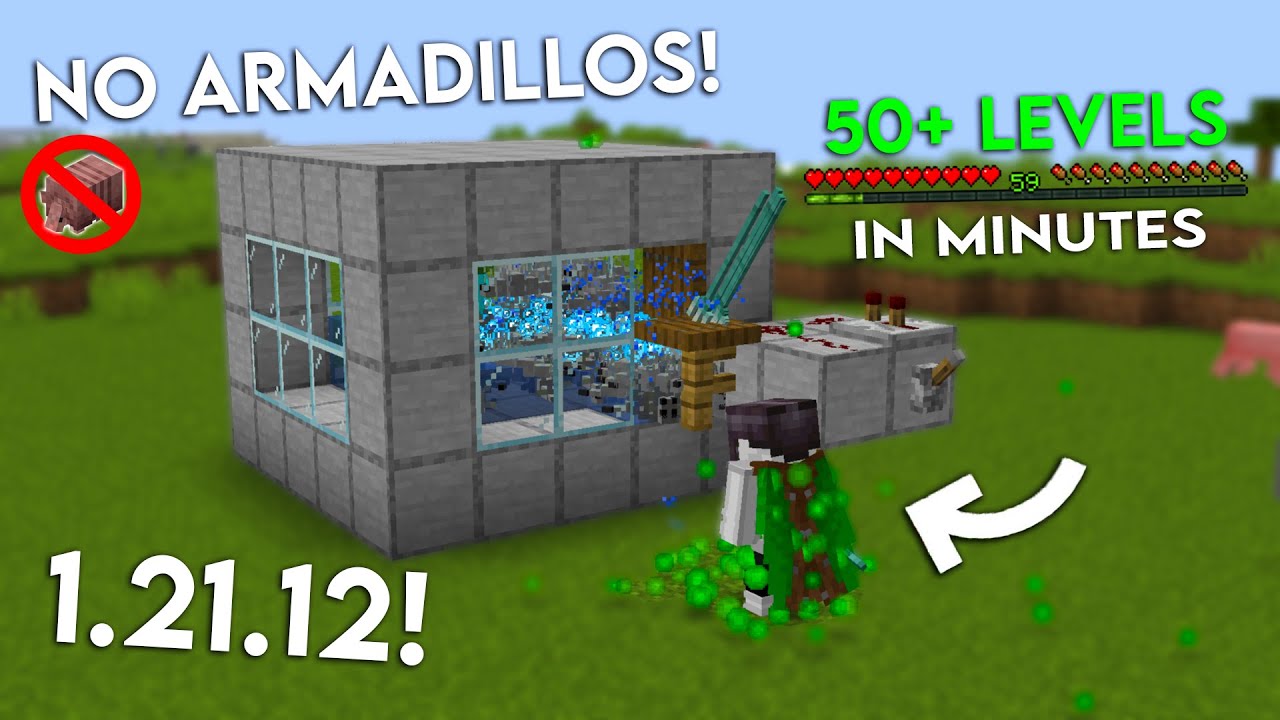 NEW UPDATED XP FARM in Minecraft Bedrock 1.21.12 (Without Armadillos)