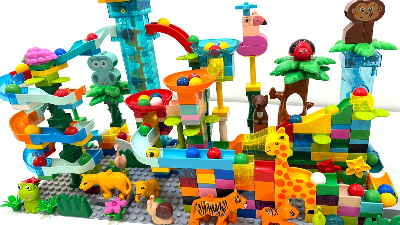 Ultimate LEGO DUPLO Marble Run LIVE 🦒 Jungle Safari Course | 2 Elevators Action