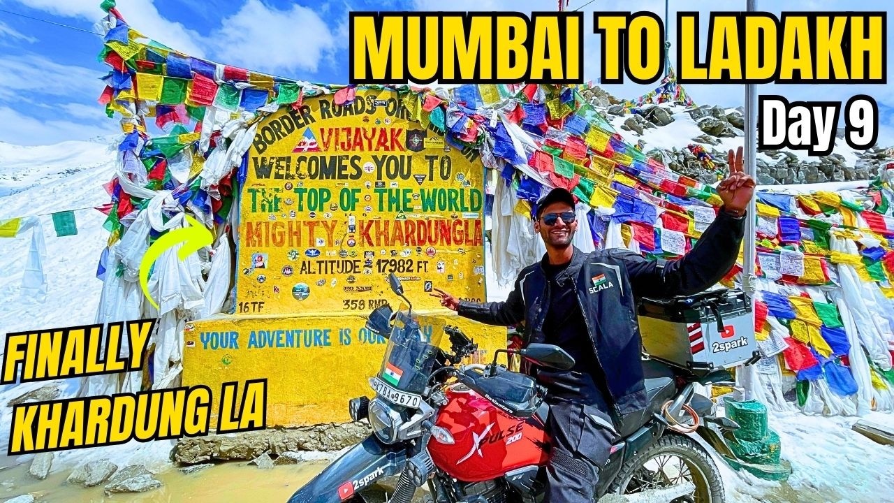 I Rode Xpulse200 Through KHARDUNG LA PASS on Day9 of My MUMBAI to LADAKH Journey