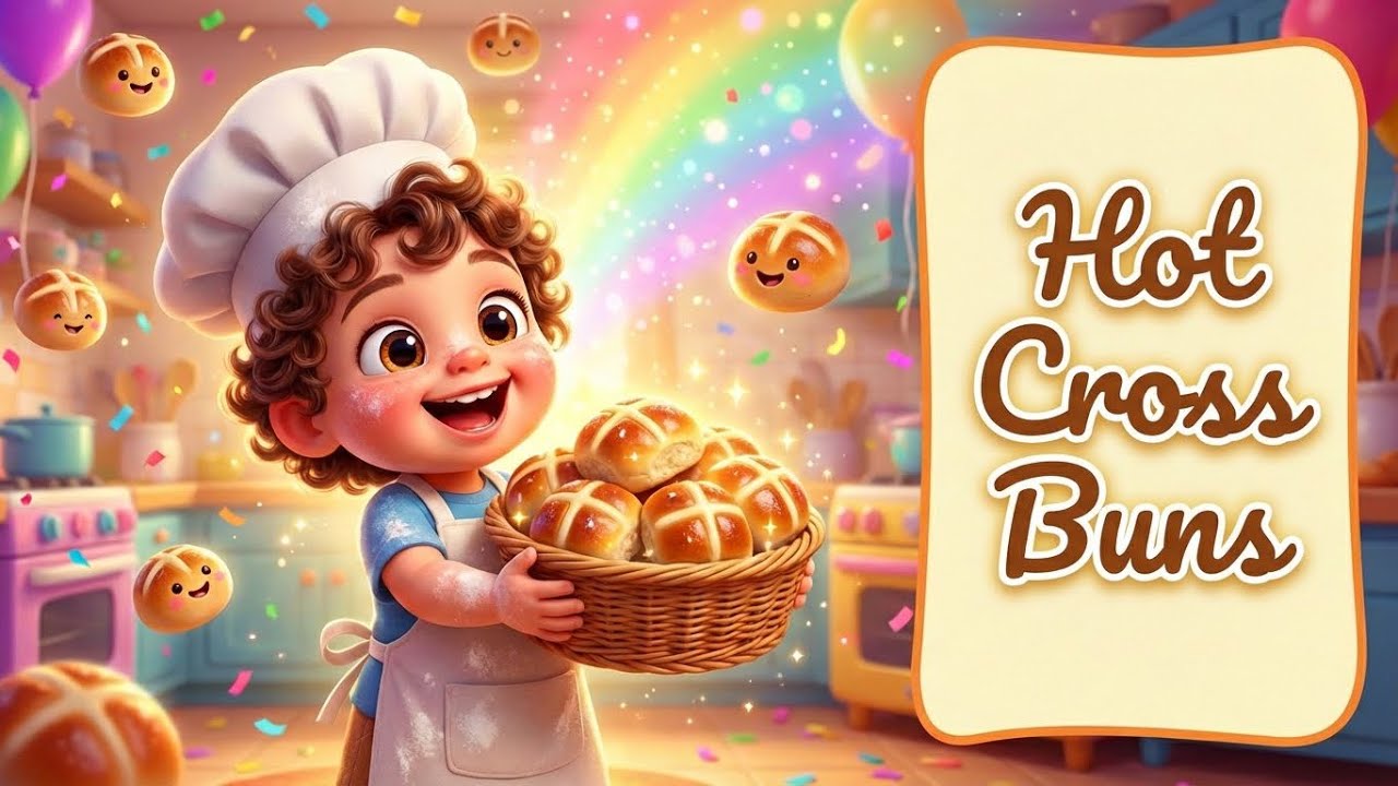 Hot Cross Buns 🔥🐰 | Nursery Rhyme for Kids | Kids Songs & Baby Rhymes