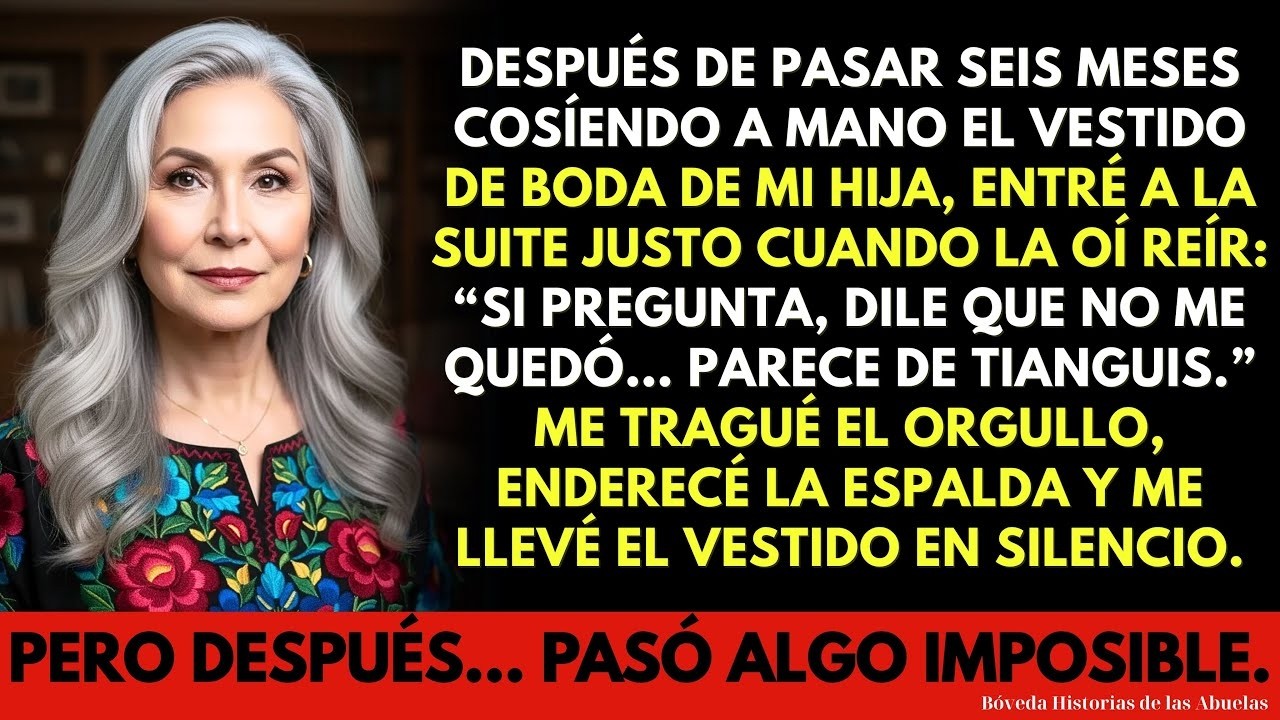 Pasé 6 meses cosiendo su vestido de boda. La escuché decir_ “Si mamá pregunta, dile que no me quedó”