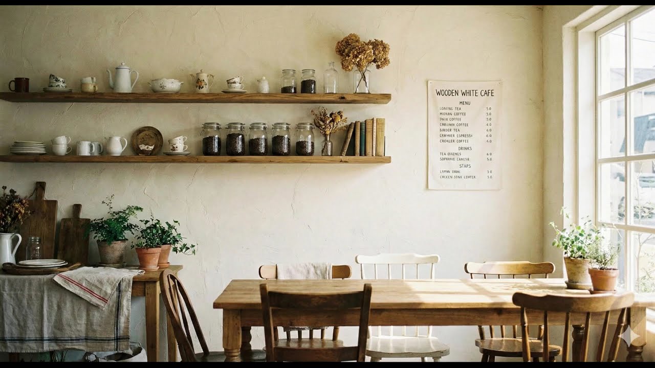 Stay A While ☕ | Wooden White Cozy Cafe Soft Vocal Playlist