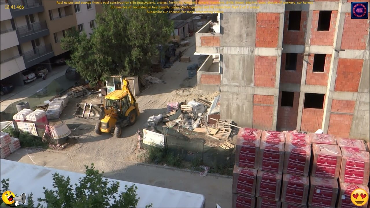 Real noises and sounds from a real construction site (in 4K resolution)