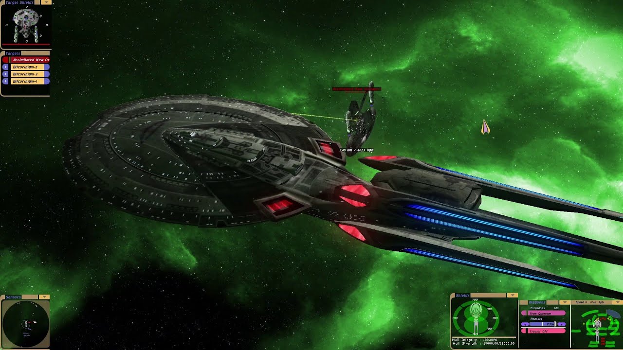 USS Corinium vs Borg Ships | KM | Star Trek Bridge Commander