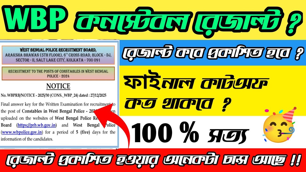 🔥 Wbp constable final result । Wbp constable expected final cutoff ।🥳 Wbp constable result 2025 । 