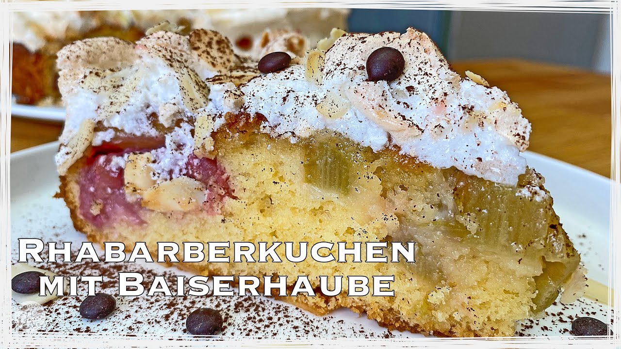 Blitzschnell zubereitet - Rhabarberkuchen mit Baiser
