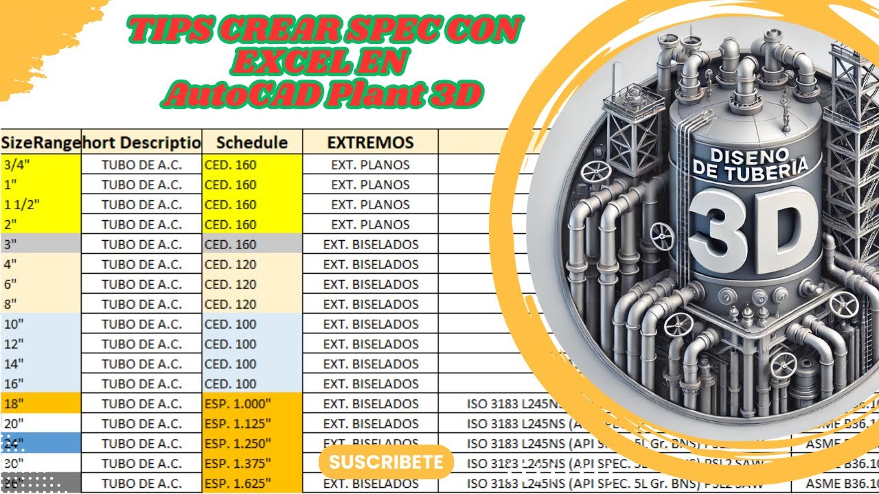 Domina tus Specs en AutoCAD Plant 3D: ¡Creación Rápida y Fácil! Con Excel y SQL Parte 2