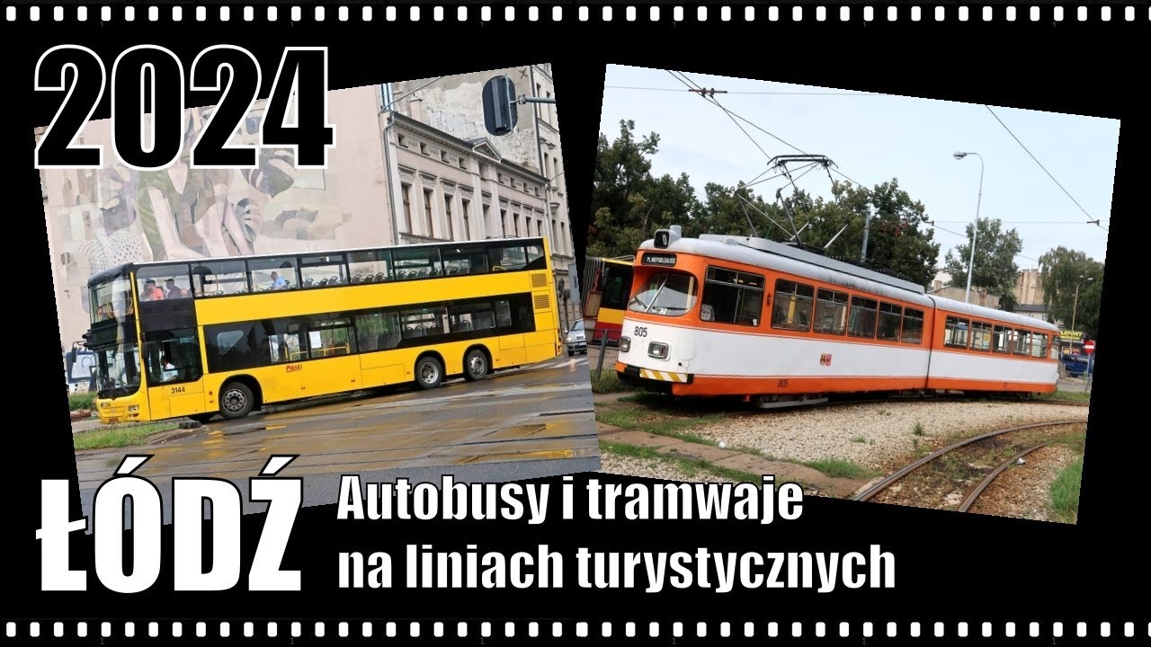 Łódź. Autobusy i tramwaje na liniach turystycznych; 4.08.2024 r.