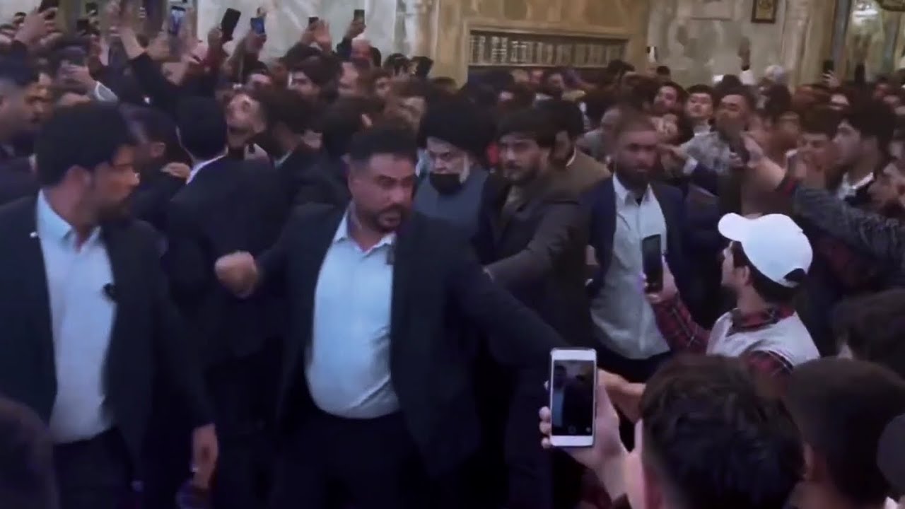 بالفيديو كيف يستقبل زعيم العراق السيد مقتدى الصدر عند زيارة #كربلاء 🇮🇶
