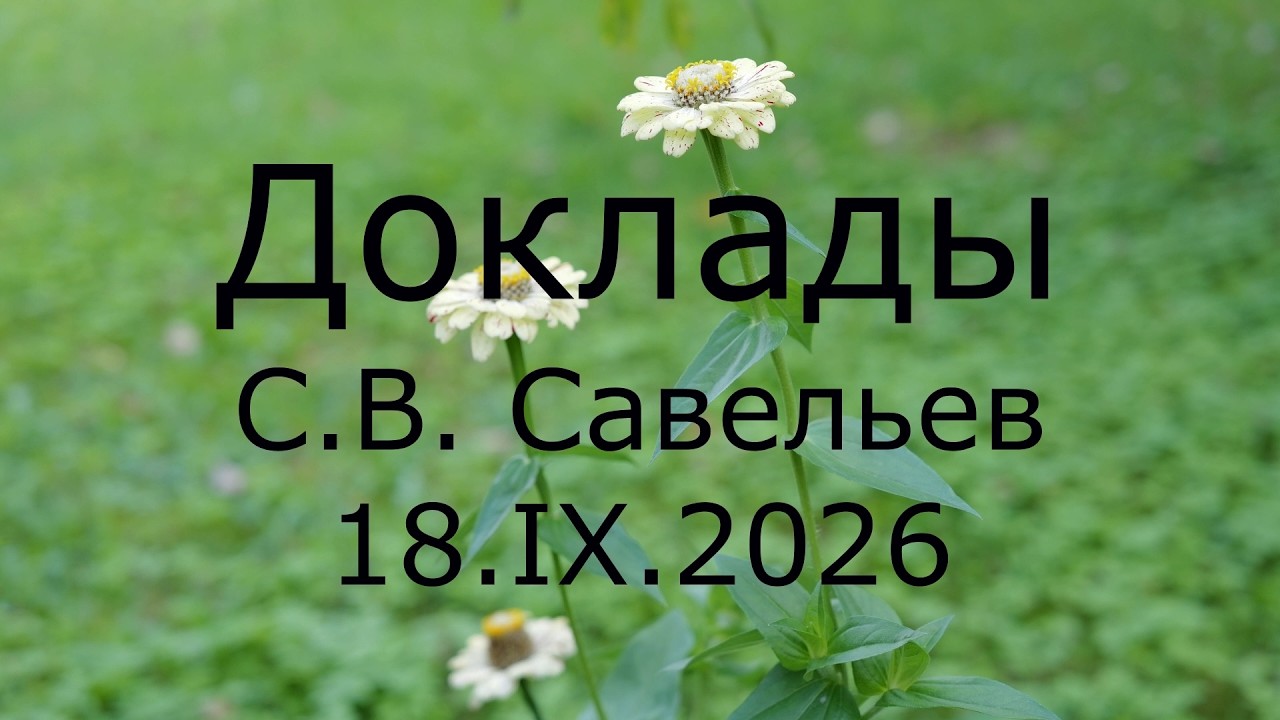 С.В. Савельев - Доклады (18.IX.2026)