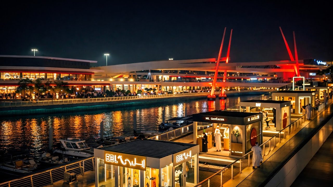 Abu Dhabi AFTER DARK | Relaxing Night Walk through Al Qana | 4K