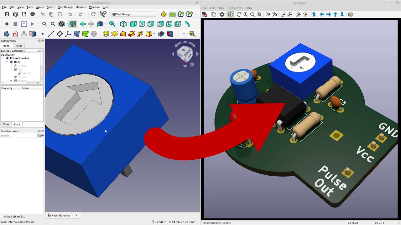 Экспорт FreeCAD в KiCAD