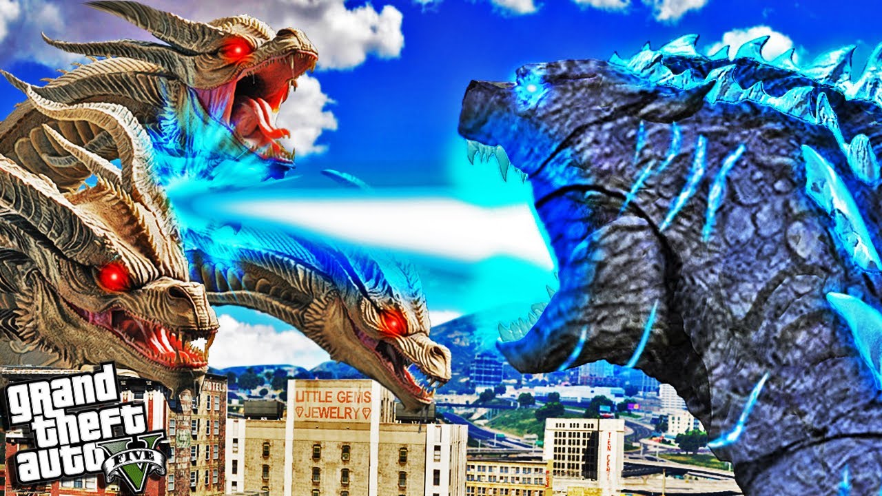 GODZILLA vs KING GHIDORAH in GTA 5 (Mods)