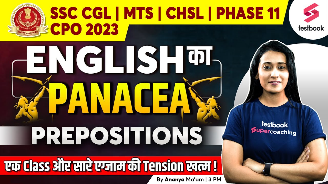 SSC CGL/MTS /CHSL/ Phase 11/CPO 2023 | Prepositions | SSC English Grammar By Ananya Ma'am