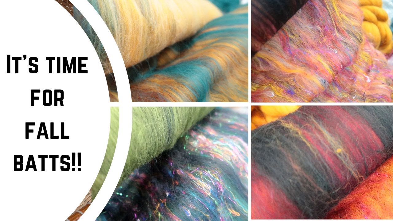Making Fall Batts on a Classic Drum Carder - Sari Silk, Wool, Angelina, Firestar, Bamboo