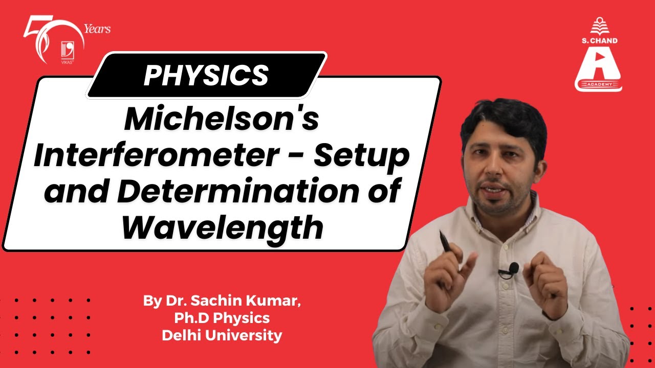 Michelson's Interferometer - Setup and Determination of Wavelength | Physics | S Chand Academy