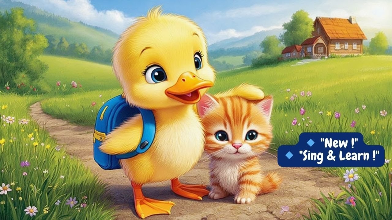 The Kind Little Duck and the Kitten in the Ditch - Good Morning, Wake Up Happy - Songs for Children!