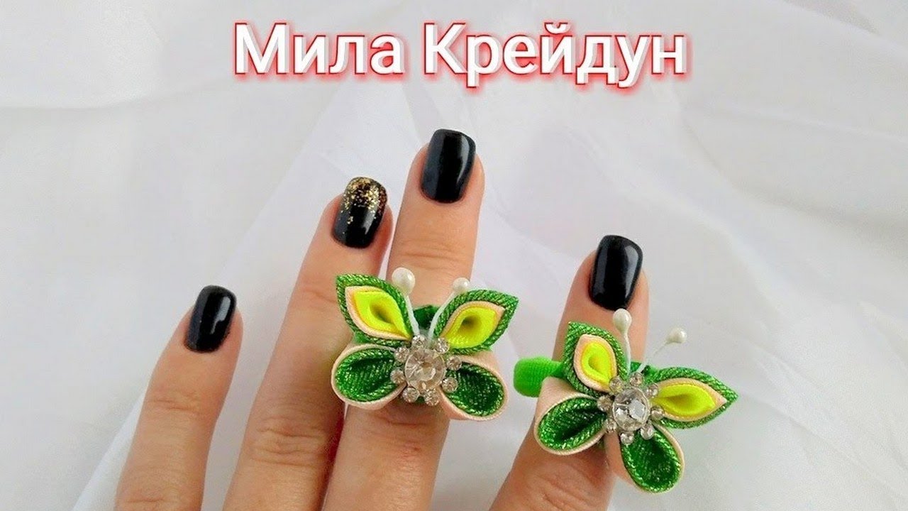 Бабочка Канзаши ПРОСТАЯ МИНИ 3 см ДЛЯ САМЫХ МАЛЕНЬКИХ МК#47