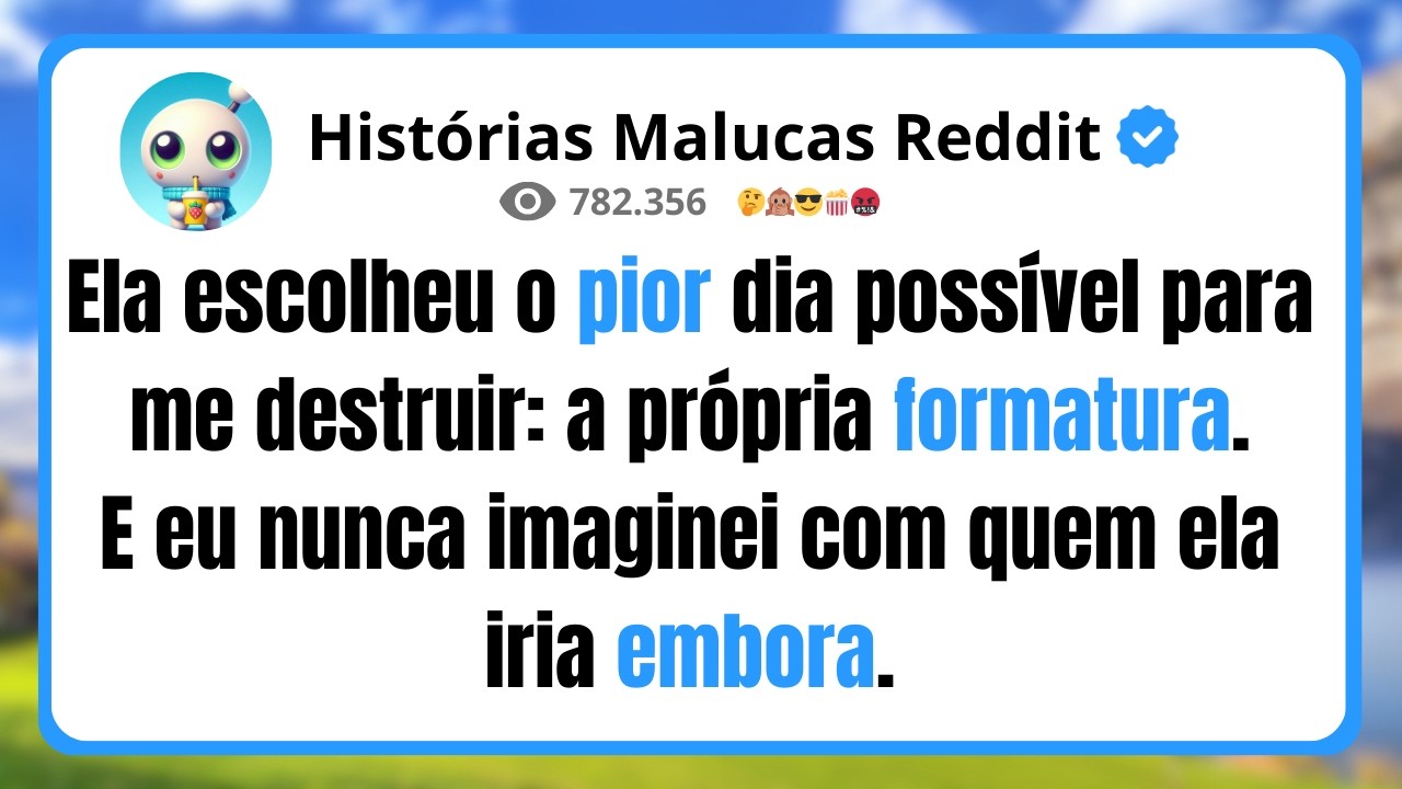 Ela escolheu o pior dia possível para me destruir: a própria formatura. E eu nunca imaginei com