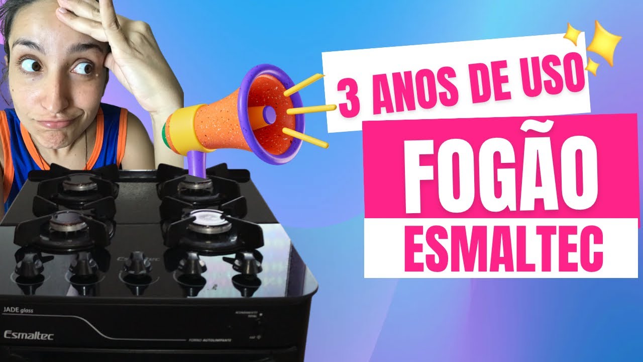 FOGÃO ESMALTEC PISO 4 BOCAS JADE GLASS (MESA DE VIDRO) - 2 anos e 5 meses de uso