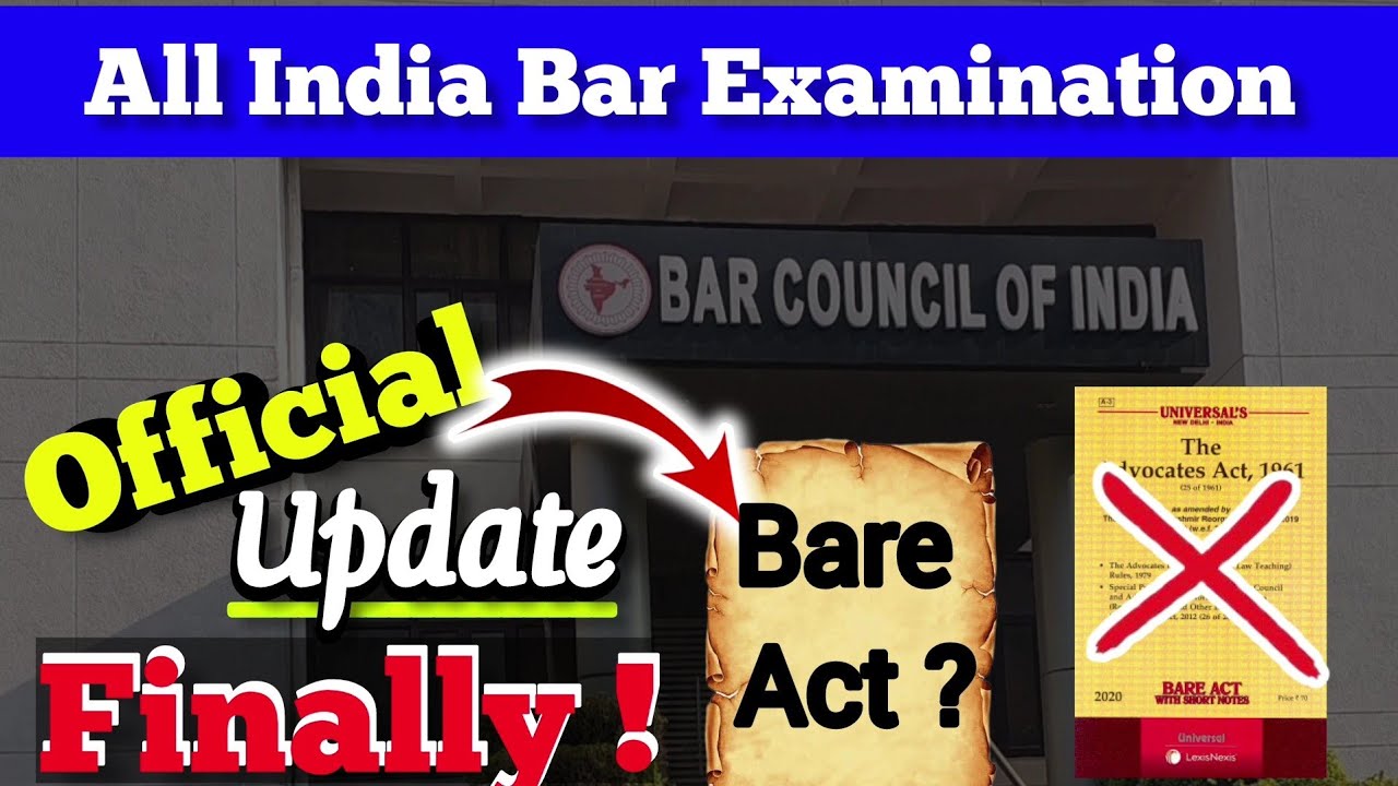 Finally! BCI said Which Bare Acts? | AIBE Exam Official Update
