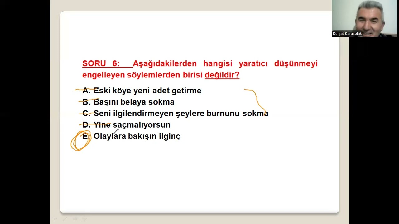 ÖYT- DENEME 5: Düşünme Becerileri