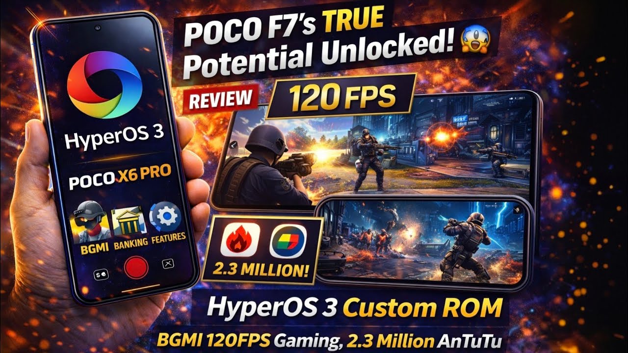 POCO F7’s TRUE Potential Unlocked! 😱 HyperOS 3 Custom ROM Review (BGMI, Banking & Features
