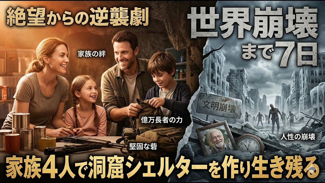 世界崩壊まで7日…家族4人で洞窟シェルターを作り生き残る