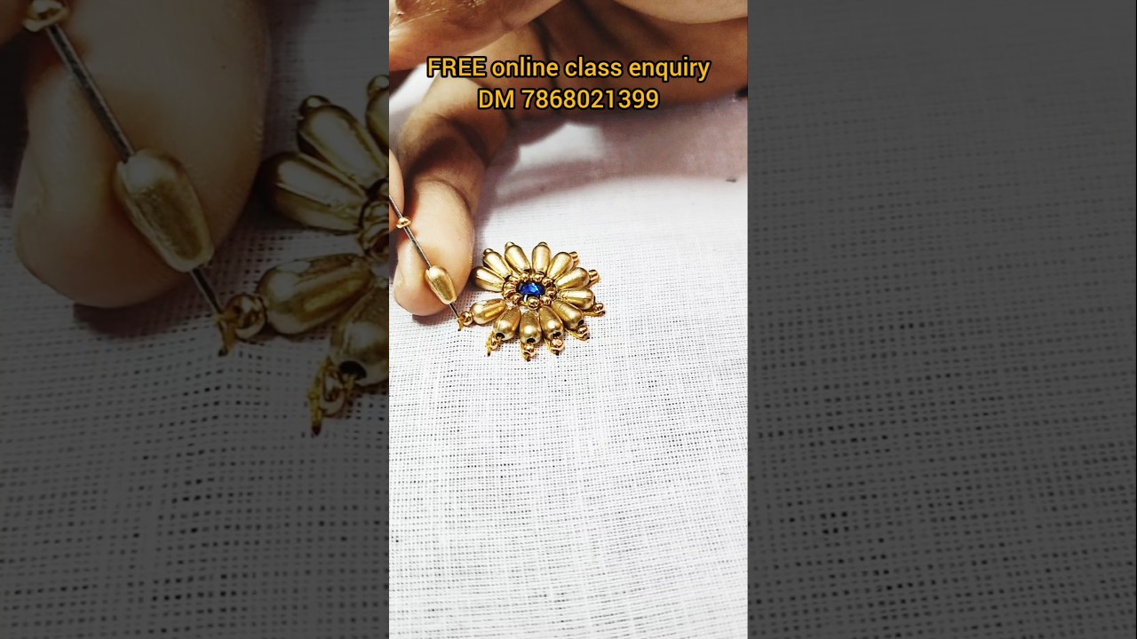 FREE! FREE! Professional Online Aari course/wheat bead stitching#shorts#freeaarionlineclass #aari