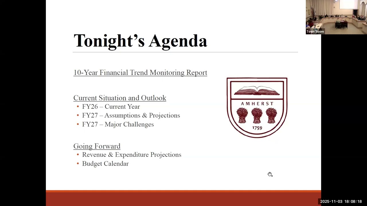 Town Council, Finance Committee, School Committee, and Library Trustees Joint Meeting Nov 3, 2025