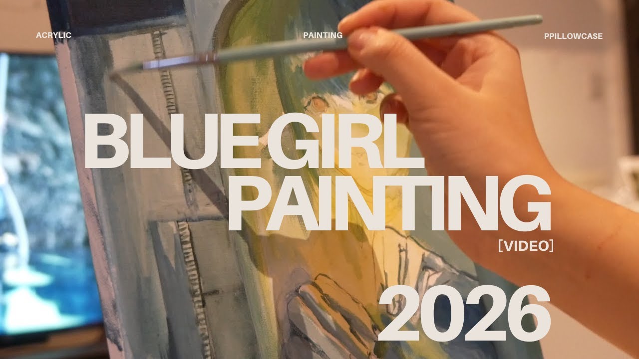 Painting a Blue Girl in 2026 with Acrylic ʕ •ᴥ•ʔゝ☆ p1