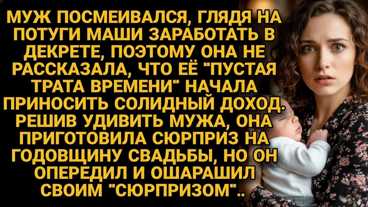 Муж считал работу жены в декрете глупой забавой, но едва она солидно заработав приготовила сюрприз