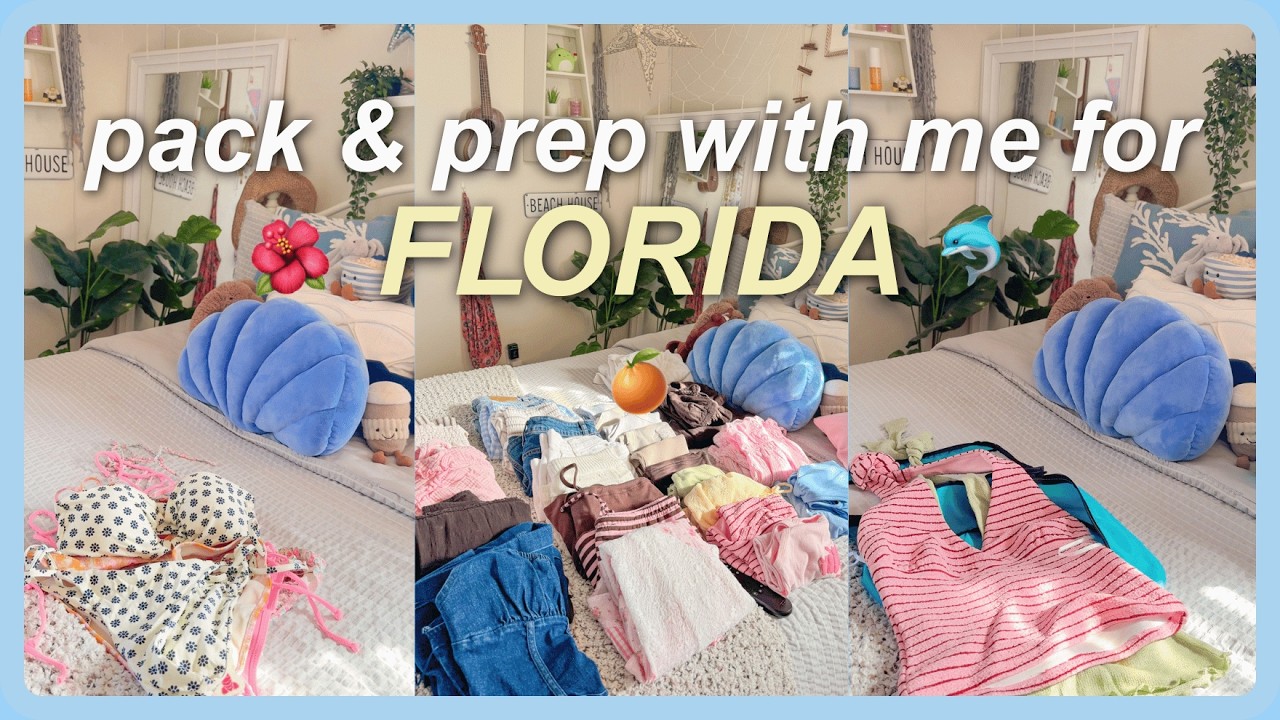 Pack and prep with me for FLORIDA! 🍊🌊 nails, clothing haul, pack and chat