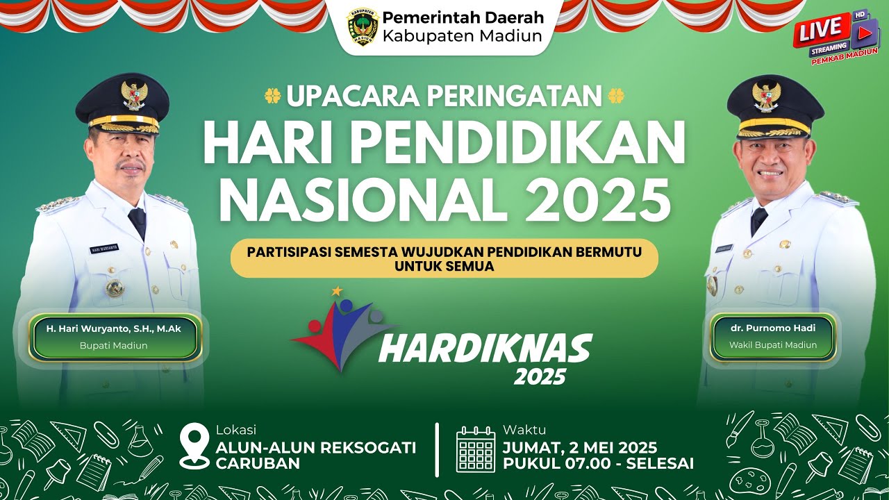 🔴 LIVE |  UPACARA PERINGATAN HARI PENDIDIKAN NASIONAL TAHUN 2025