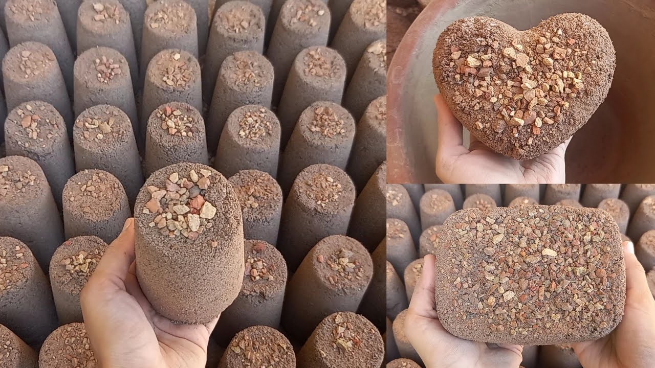 #asmr ♥️ Red Dirt Smokey Hearts||Bricks||Glass Shapes Dry Floor Claypot Crumbling 👌🏻