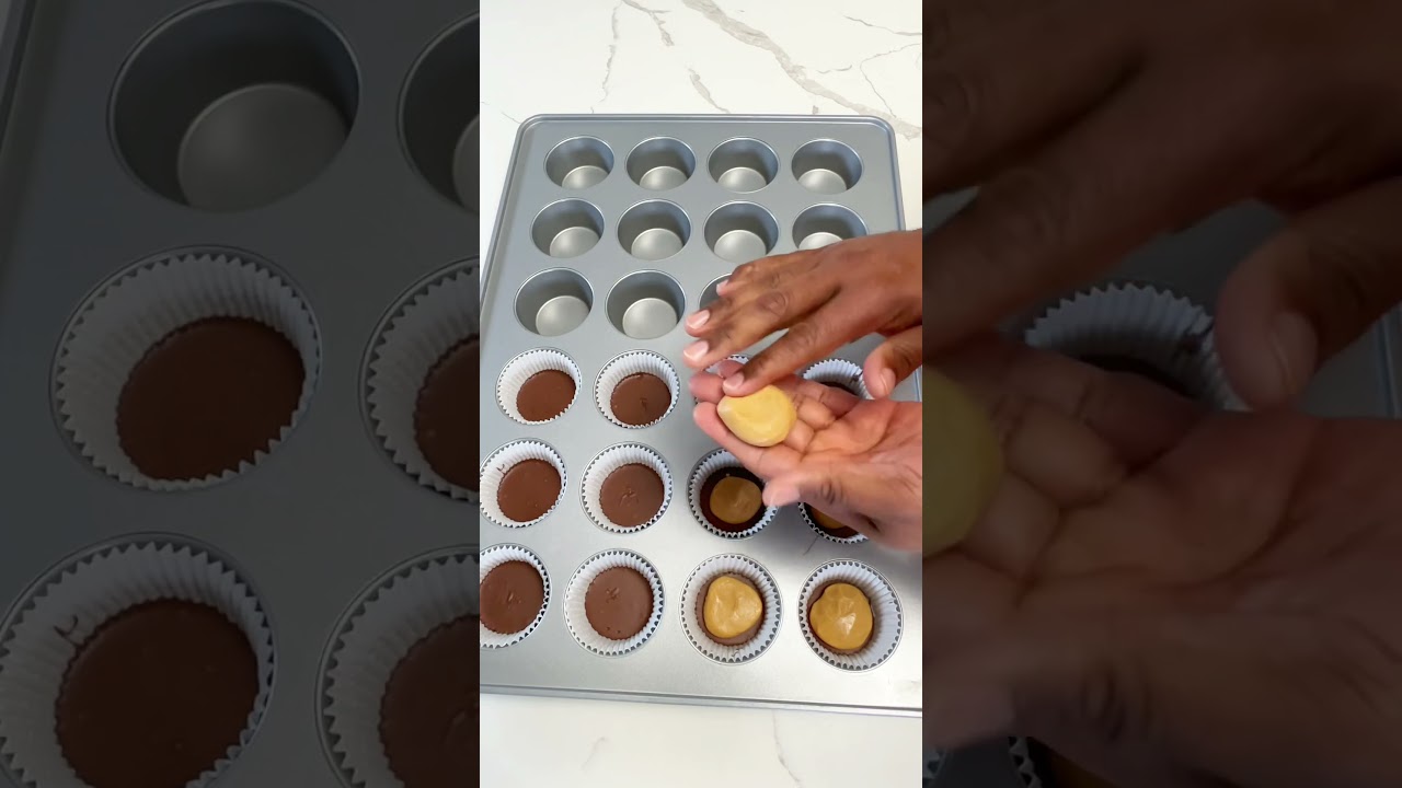 Make Homemade Reese&rsquo;s Peanut Butter Cups with Only 3 Ingredients #shorts #cooking #kitchen