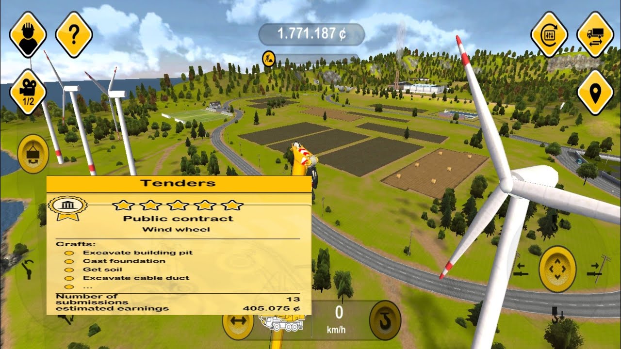 Construction Simulator 2014 - Gameplay - Missions - Tenders - Place wind whell piece