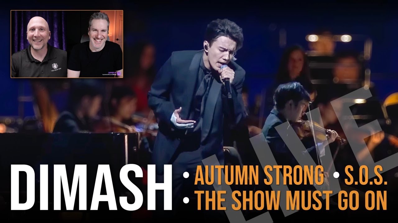 Reaction to Dimash Live at the Virtuosos - Autumn Strong, The Show Must Go On, and SOS!