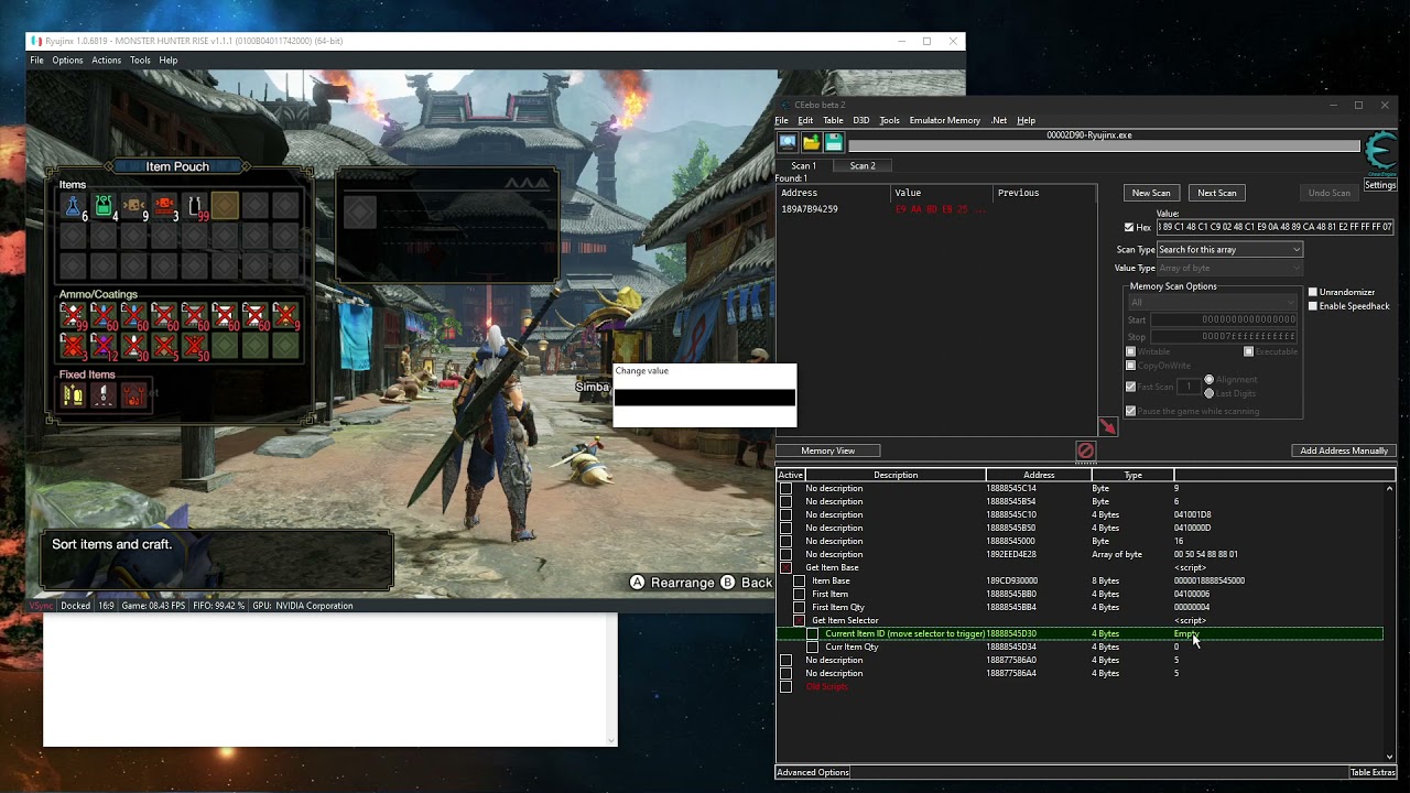 monster hunter rise item editor hack (3.1.0 Switch US Ryujinx LDN 2.3)