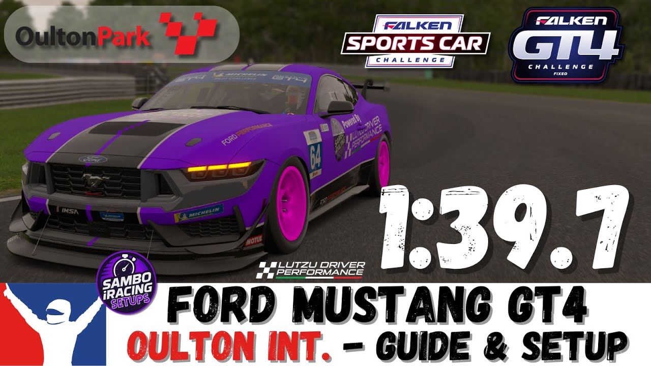 iRacing Ford Mustang GT4 Oulton Park Guide - 1:39.7 - Mustang GT4 Oulton Park International