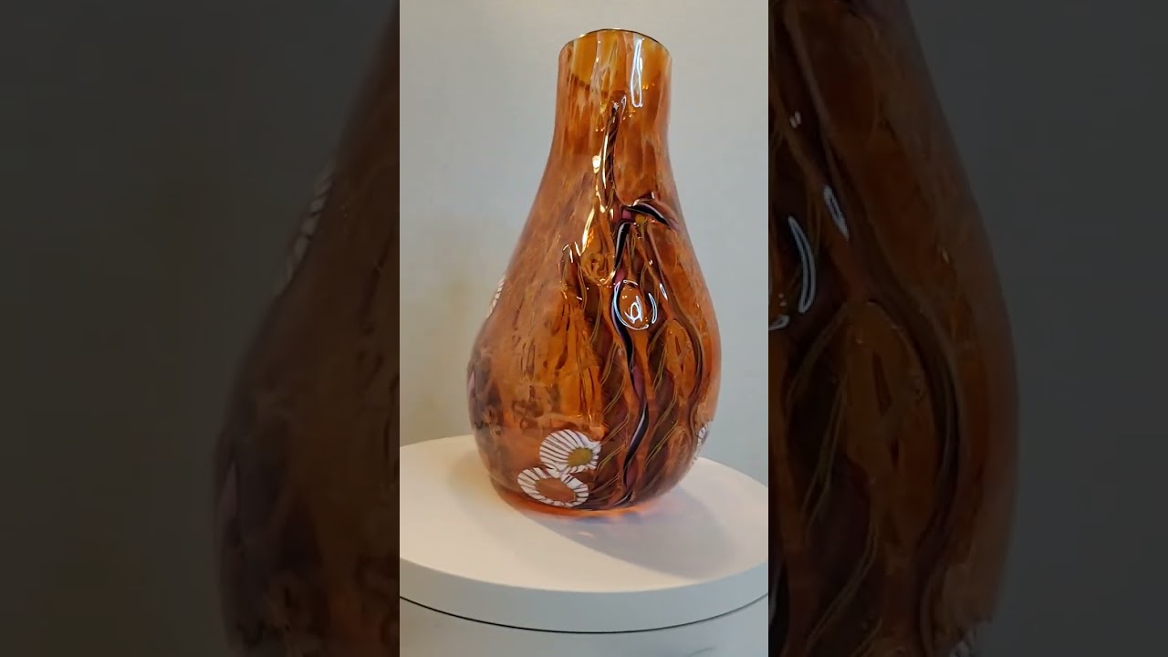 FOR SALE Stunning Artisan Hand Blown Orange Glass Vase $150 +shipping #shorts #blownglass #handblown