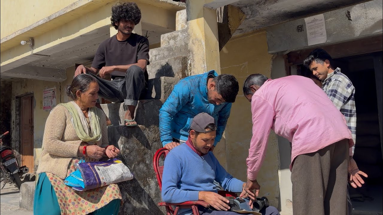 😅सरकारी राशन और दादा जी का अंगूठा ☝️😂 और मशरूम की खेती 🍄 #VillageVlog 🏔️✨