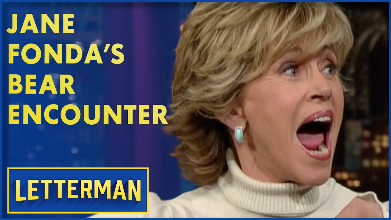 Джейн Фонда сражается с медведем и Линдси Лохан | Дэвид Леттерман