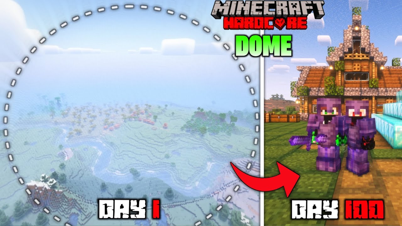 We Survived 100 Days In DOME ONLY World In Minecraft Hardcore | LordN Gaming