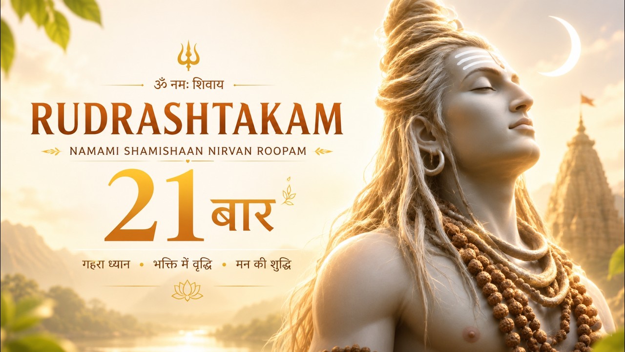Rudrashtakam (21 Times) | Slow Meditative Shiva Chant | 1 Hour for Peace & Deep Sleep